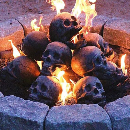 Děsivá oheň lebky halloween dekorace opakovaně použitelné keramické ohnivé jámy simulace lebky horor keramický krb pálení