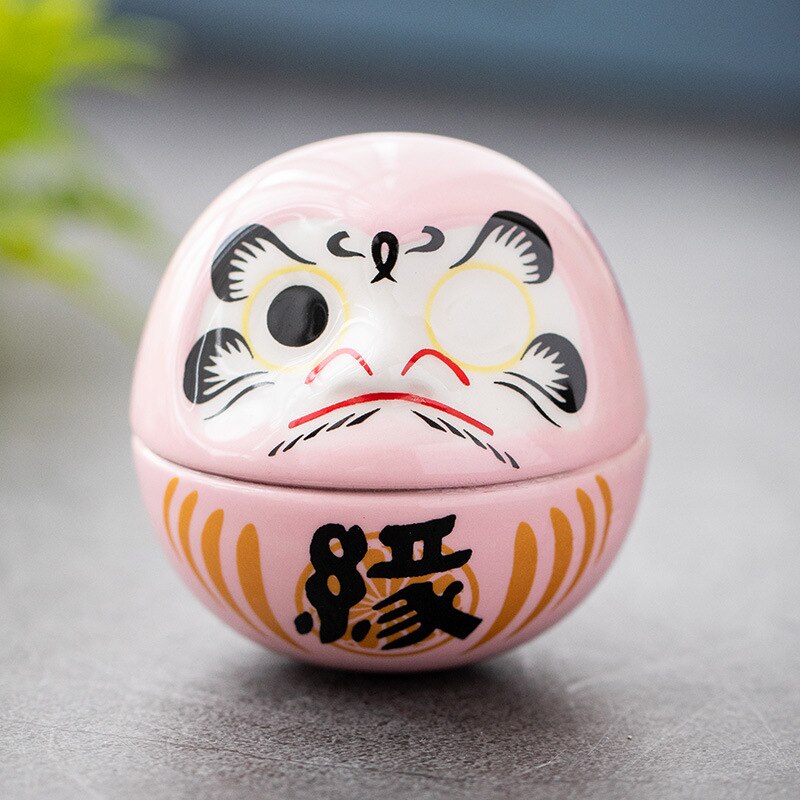 Japanese Ceramic Daruma Crafts Cartoon Lucky Cat Fortune Ornament Landscape Home Decor Accessories Gifts Living Room Decoration