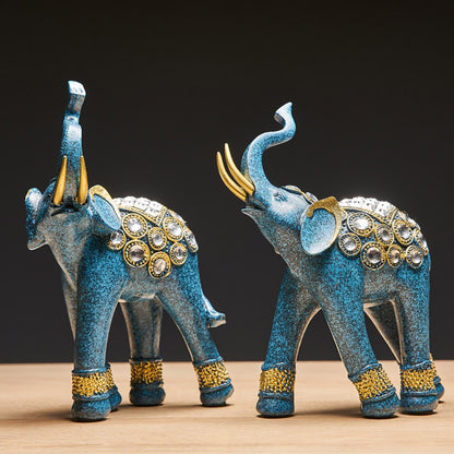 황금 코끼리 거실 장식 코끼리 동상 수지 조각 아프리카 장식 홈 펜 슈이 장식 사무실 장식