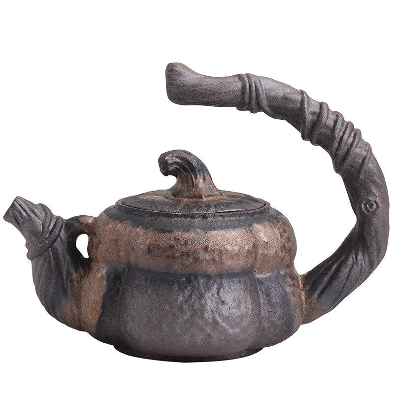 Japonský ručně vyráběný kameninový čaj čaj hrnec zlacený dýňový zvedací paprsek Pot Pot Svíčka Teplá konvice