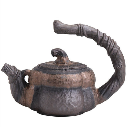 Japansk håndlavet stentøj Teapot Tea Pot Gilt Pumpkin Lifting Beam Pot Candle Warm Teapot Set Infuser Teawey Kitchen Dining
