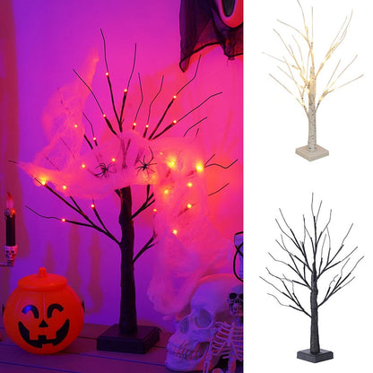 LED-Birkenlichter, Halloween-Dekoration, Urlaub, Partyzubehör, Tisch-Weihnachtsbaum-Lichter, Heimdekoration, Szene-Einstellung 