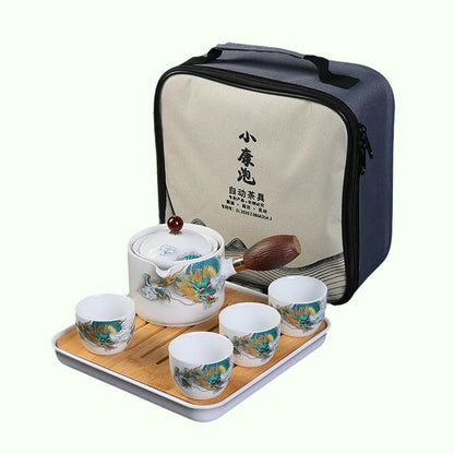 Puer Porselen için Seramik Çay Kupası Çin Kungfu Çay Seti 360 Rotasyon Çay Makinesi ve İnfüzör ， Taşınabilir Seyahat Çay SE