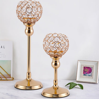 Metallys indehavere Candlestick Crystal Coffee Spisebord Centerpieces Stand Candlesticks Wedding Jul Home Decoration