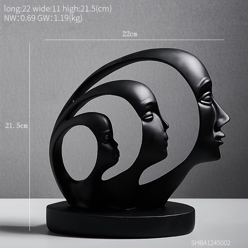 Nordic Statue Face Model Figure Home Decoration Accessories for Living Room Modern Abstract Sculpture Office Desk Figurines