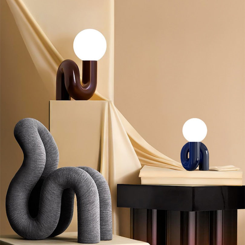 Lampe de Table au Design moderne, pour chambre à coucher, chevet, entrée, décoration, Table basse, côté bureau, boule de verre, décoration intérieure de la maison 