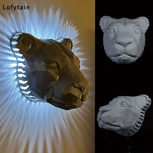 Lofytain LED LED Animal Projection Lamp Owl Lion Eagle Night Light Animal Wall Study Studie ložnice dekorace ozdoby