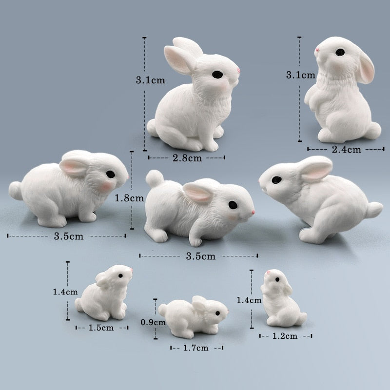 2023 Hot Christmas Easter Rabbit Figurine Landscape Home Kawaii Bilik Hiasan Miniatur Miniatur Taman Hiasan Taman Aksesori Moden