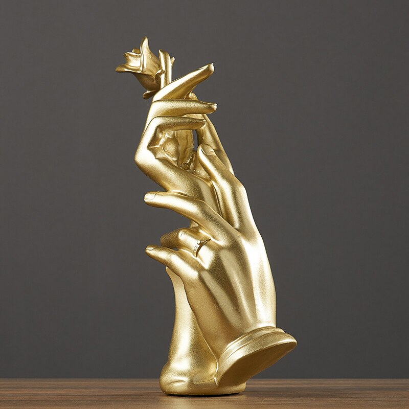 פסל אמנות יוקרה נורדי פסל תקציר יצירתי פסל זהב זהב מודרני לקישוט בית מגורים מתנות אביזרי שולחן משרדים