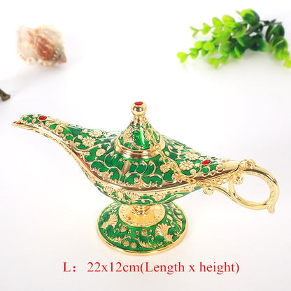 Vintage efsanesi Aladdin lambası sihirli cin dilemek parlak masa üstü dekor el sanatları için ev düğün dekorasyon hediyesi parti ev dekor