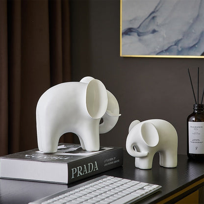 Ornamentos de la estatua de elefante de estilo nórdico Decoración del hogar Artesanía de la estatua del escritorio de la oficina Figuras de decoración de la estantería del regalo