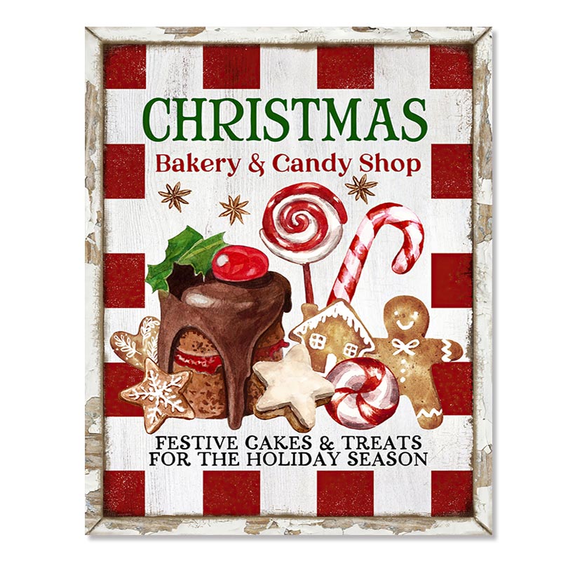 Рождественская стена припечаток горячий шоколад Candyland Express Gingerbread Bakery Sign Poster Vintage Canvas Painting Citchen Decor