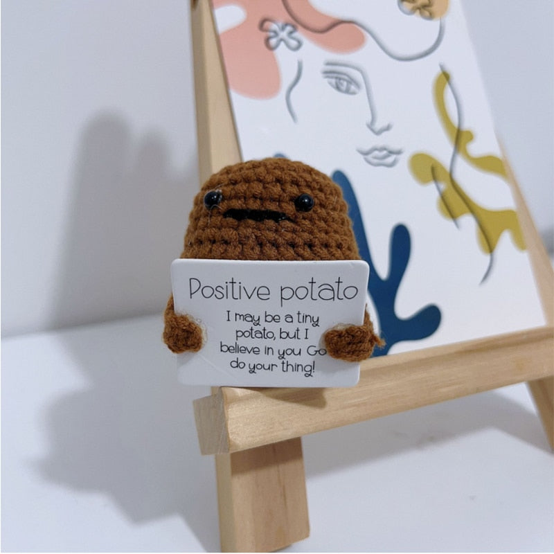 ポジティブポテトルームの装飾飾りニットインスピレーションおもちゃ小さな糸手作り人形面白いクリスマスギフトホームデコレーションアクセサリー