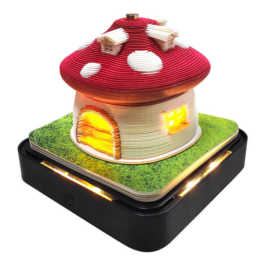 Omoshiroi Block 3D Poznámkový blok 2024 Kalendář roztomilý houba ornament LED Memo Pad Office Calendars Dekorace Dekorace narozeniny dárek