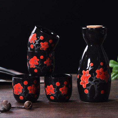 Japansk skull potten set frukt vin mugg skull kopp hushåll baijiu vin mugg keramisk skull vinuppsättning