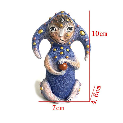 4 Styles New Biological Fantasy Resin Ornaments Garden Sculpture Artifact Three-eyed Alien Figurines Home Decoration Accessories