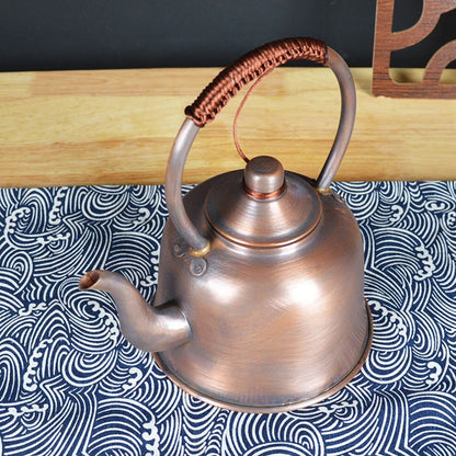 1.5L TEAPOT TEAPOT TOPPER Murni menebal ketel tembaga merah ketel anti-scald susu teh teh vintage teh tembaga vintage untuk rumah