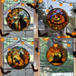 Halloween teinté coloré horreur château chat statique PVC fenêtre verre autocollants sans colle Film décoratif fête décoration de la maison 