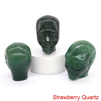 Figurines de crâne d'elfe Avatar Kawaii, 1.5 pouces, cristaux naturels et pierre, Statue d'alien, décoration de maison, cadeau d'halloween pour enfants 