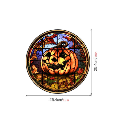 Halloween bevlekte kleurrijke horror Castle Cat Static PVC Window Glass Stickers lijm gratis decoratief film feest huisdecoratie
