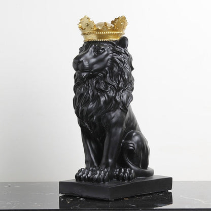 Lion Animal Figures Harts Crown Lions Statue Handgjorda konstverk gåva hemmakontor dekor prydnad vardagsrum skrivbord heminredning