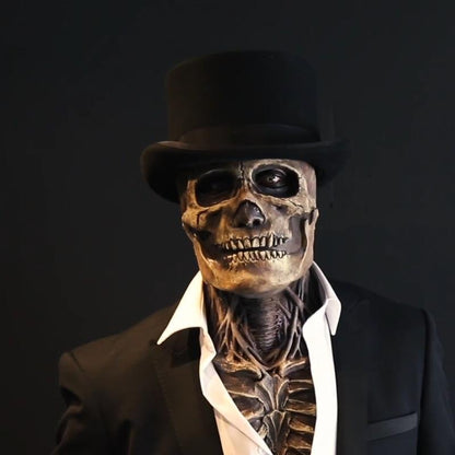 2023 Nyeste Skeleton Bio-Maske Halloween Horror Mask Cosplay Party 3D Latex Movable Jaw Helmet Skeleton Decoration Props Props