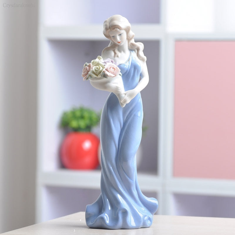 Keramisch balletmeisje standbeeld Figurines Fairy Garden rok Moderne schoonheid sculptuur bruiloft decoratie interieur huisdecoratie