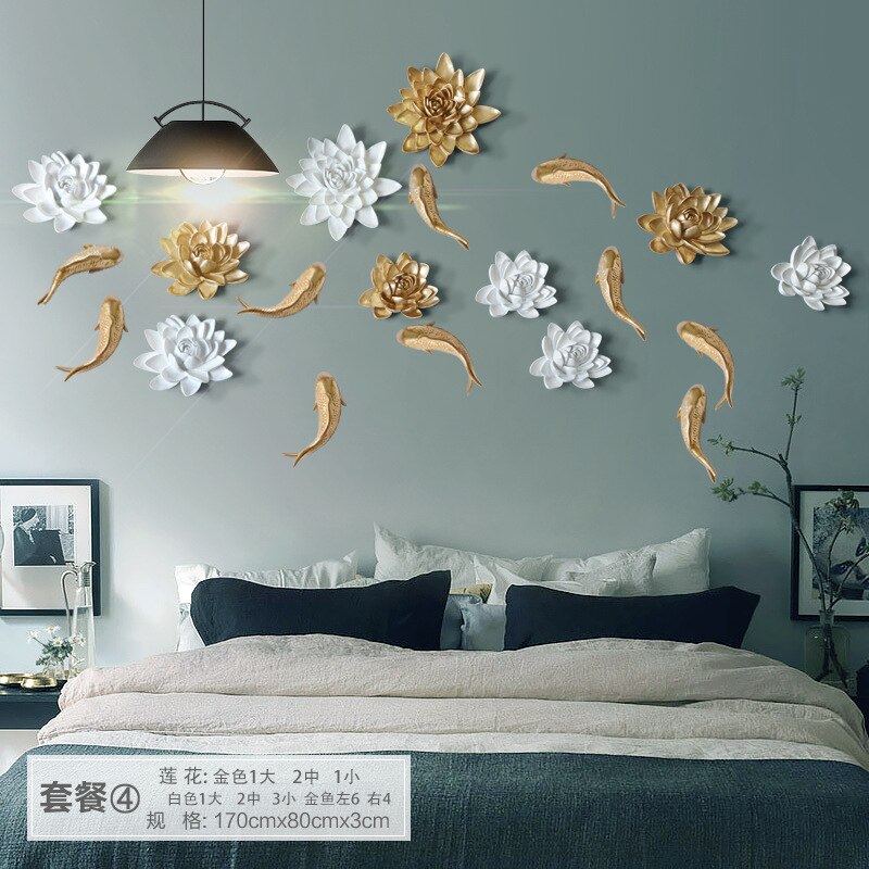 Europese creatieve hars bloemenwanddecoratie driedimensionale wanddecoratie woning decoratie tv achtergrond muurdecoratie