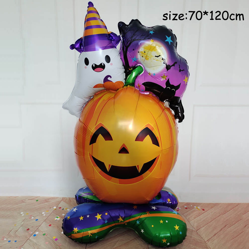 Obrovské stálé Halloweenské dýňové duchové balóny čarodějnice Bat Spider Fólie Ballon nafukovací děti hračky globos halloween party zásoby