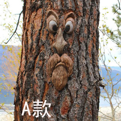 Ağaç gözü yüz özellikleri Floresan organ reçine simülasyon süslemesi Cadılar Bayramı Dekorasyonu Aydınlık Bahçe Dekorasyonu