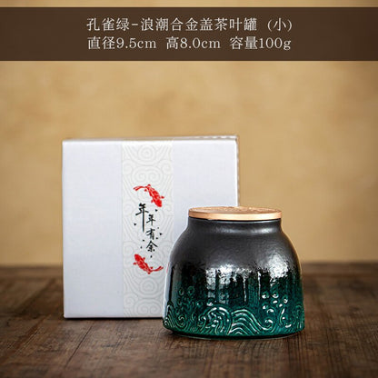 Kaleng Teh Keramik Cina Besar Airtight Jar Teh Penyimpanan Kotak Teh Teh Caddy Teh Wadah Makanan Penyelenggara Candy Stoples Botol Penyimpanan