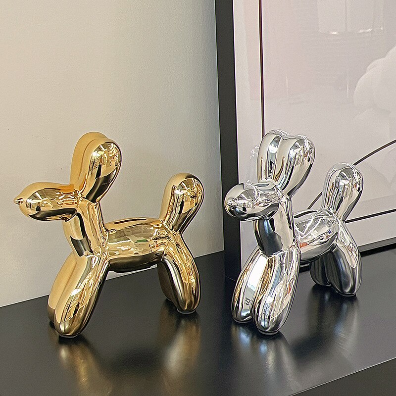 Nordic Style Ceramic Handicraft Balloon Dog Piggy Bank Home Hiasan Masuk Ruang Hidup TV Kabinet Hidangan Hadiah Kanak -kanak