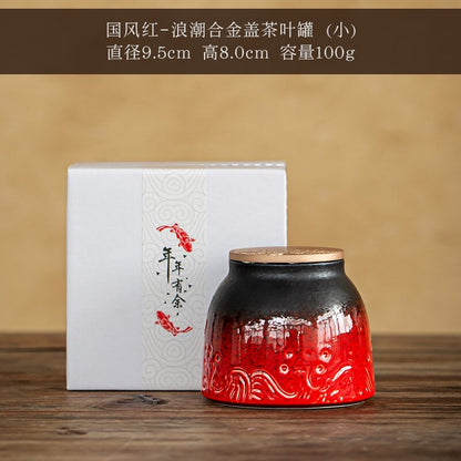 Kaleng Teh Keramik Cina Besar Airtight Jar Teh Penyimpanan Kotak Teh Teh Caddy Teh Wadah Makanan Penyelenggara Candy Stoples Botol Penyimpanan