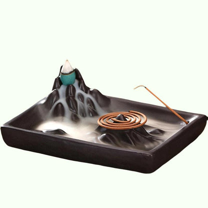 Retro backflow kadidlo hořák Kreativní keramická linie zen kadidlo hořák domácí čajovna zdobená