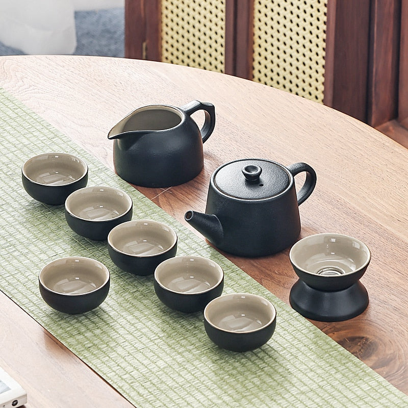 ערכת תה נסיעות סינית Gaiwan טקס טקס קרמיקה מערכות תה קרמיקה כוס תה כלים שלמים מתנה juego te כלי תה מטבח
