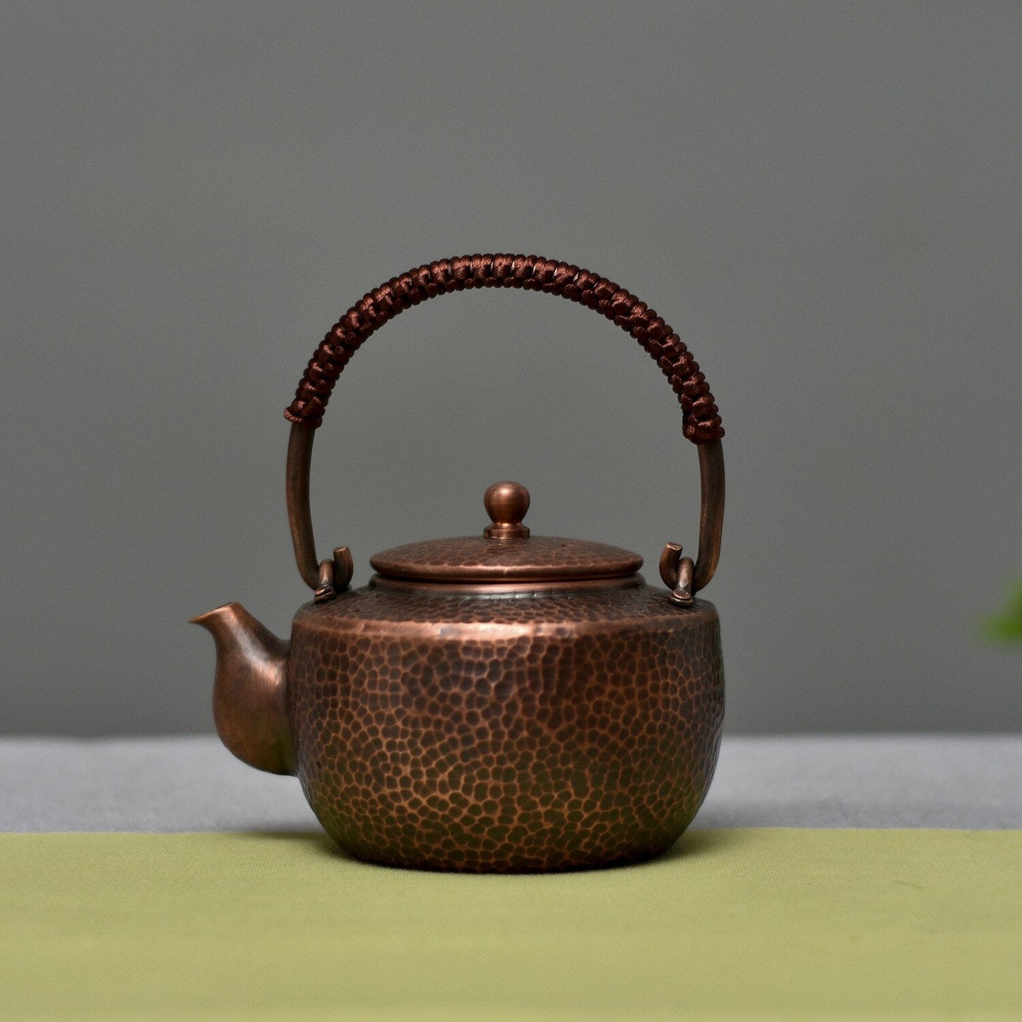 Kinesisk tekande te pot sæt traditionel overfladehåndmalet tekande håndlavet varmt vand kedel kobber brændende kedel kongfu te sæt