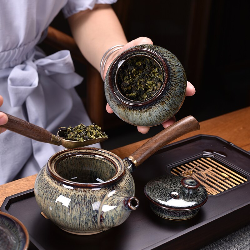 Keraamiset kiinalaiset teekastian teekannu gaiwan -seremonia ylellinen Kung fu -teesesarjat lahja - Tazas de te Kitchen Drinkware