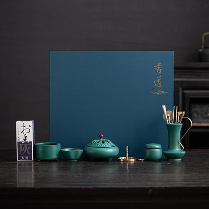 כלי קטורת ירוקים בסגנון טווס בסגנון סיני קובעים כלי חותם קטורת קטורת אפר אפר אבקת אבקה ארומתרפיה תנור