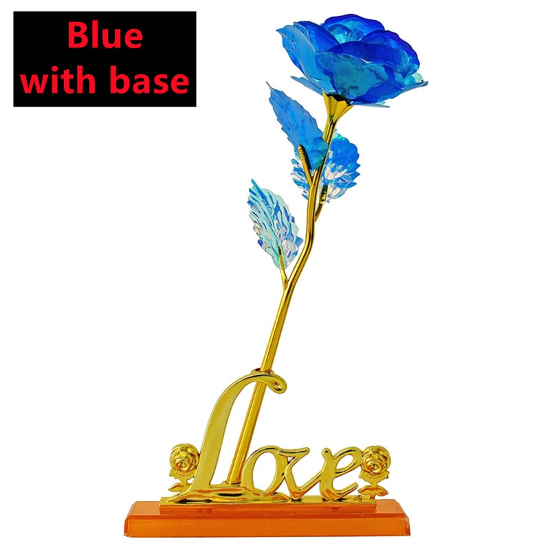 Uusi Ystävänpäivä 24K FOLED ROSE ROSE GOLD ROSE LAPES Forever Love Wedding Decor Lover Lighting Roses Creative Gifts 2023