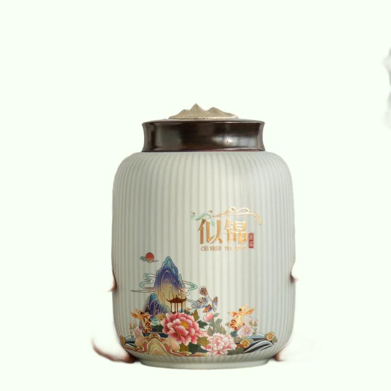 Wysokiej klasy ceramika pojemnik na herbatę pojemnik do przechowywania w gospodarstwie domowym o dużej pojemności podróżny uszczelniony słoik na herbatę kawa w proszku cukierki pojemnik na przyprawy