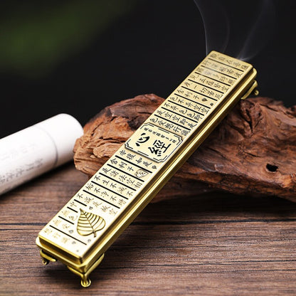Prajna paramita hjerte sutra røgelse brænder legering til 21 cm røgelsespinde Holder Metal Line røgelse Censer Box Julegaver