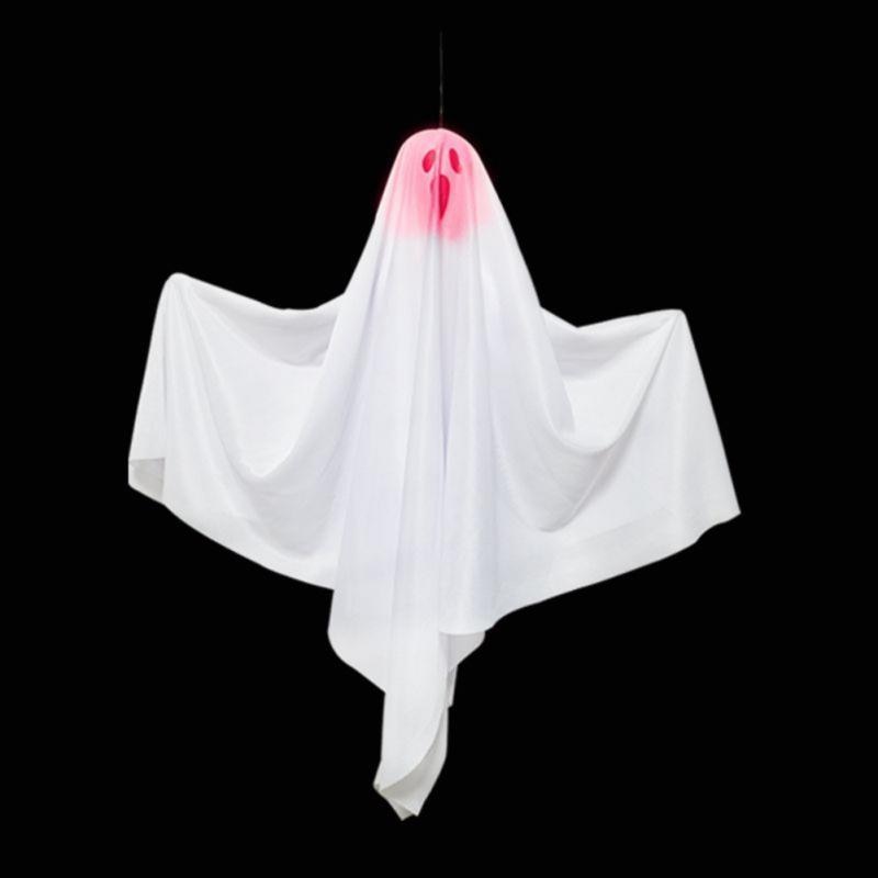 65*60 cm halloween spöke hängande dekorationer halloween hängande ljus upp vita flygande spöken träd fönster vägg skrämmande prydnad