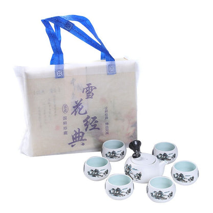 Chinesische Kung Fu Tee-Set Weiße Keramik Tragbare Teekanne Porzellan Teaset Gaiwan Tee Tassen Tee Zeremonie Teekanne