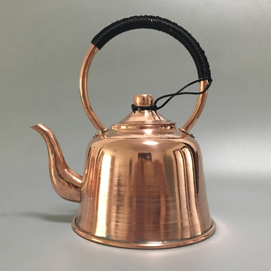 1,5 L Reinem Kupfer Teekanne Verdickt Rot Kupfer Messing Kochendem Wasserkocher Anti-Verbrühung Milch Teekanne Vintage Kupfer Tee-Set für Zuhause 