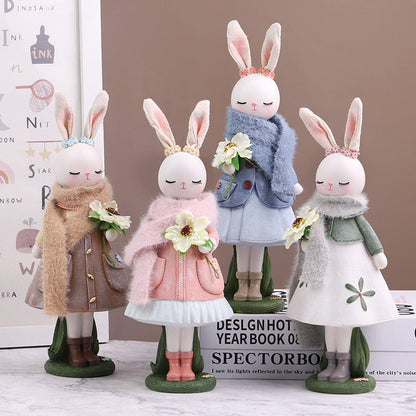 Tegneserie søt kanin hjem bordharpiks ornamenter bunny påskefest god påskedag dekor 2023 barn hgril kaninfest gave gunst