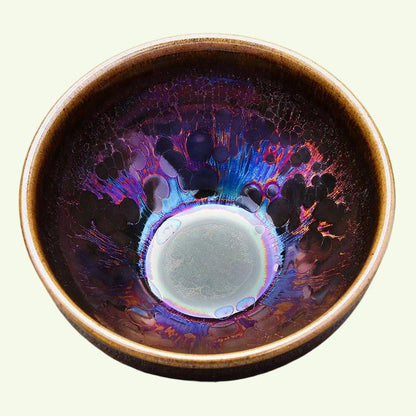Jianzhan Tenmoku Çay Bardakları Görkemli Renk Değişimi Fazla Potter Zilong Liu Fırın Seramik Çay Kasesi İçecek Tarzı Hediye Kutusu