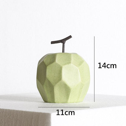 Patung patung nordik untuk aksesori meja dalaman rumah hiasan ruang tamu apel pir seramik unik hiasan buah -buahan
