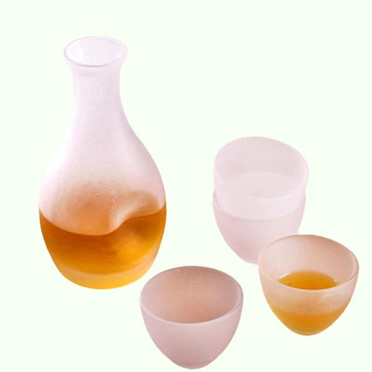 Kreativ japansk stil glass vinflaske Spirits kopp skyld gryte set vin varmere husholdning hot vin potte frostede skjenker