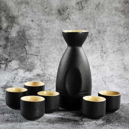 Gaya Jepang Labu Pinggul Vintage Keramik Sake Pot Cups Set Rumah Kantor Dapur Piala Liquor
