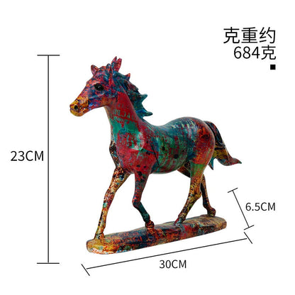 Colorful Graffiti Horse Resin Crafts Home Decoration Living Room Decoration Porch Wine Cabinet Decoration and Ornaments